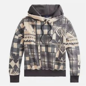 Polo Ralph Lauren - Wonen’s Fleece Aztec Patchwork Hoodie/Sz Large